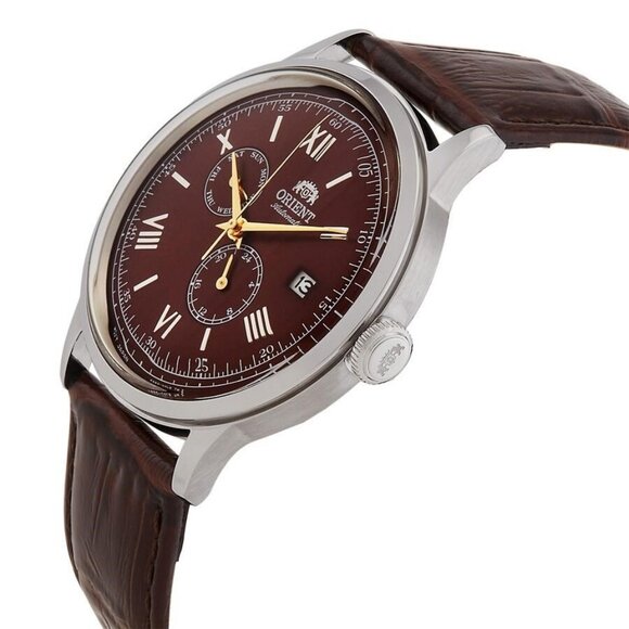 NWT Authentic Orient Bambino Automatic Bordeaux Dial Men's Watch - Picture 2 of 4